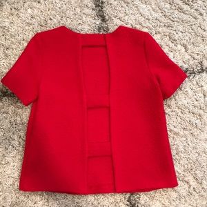 Sabo Skirt red textured shirt with open back